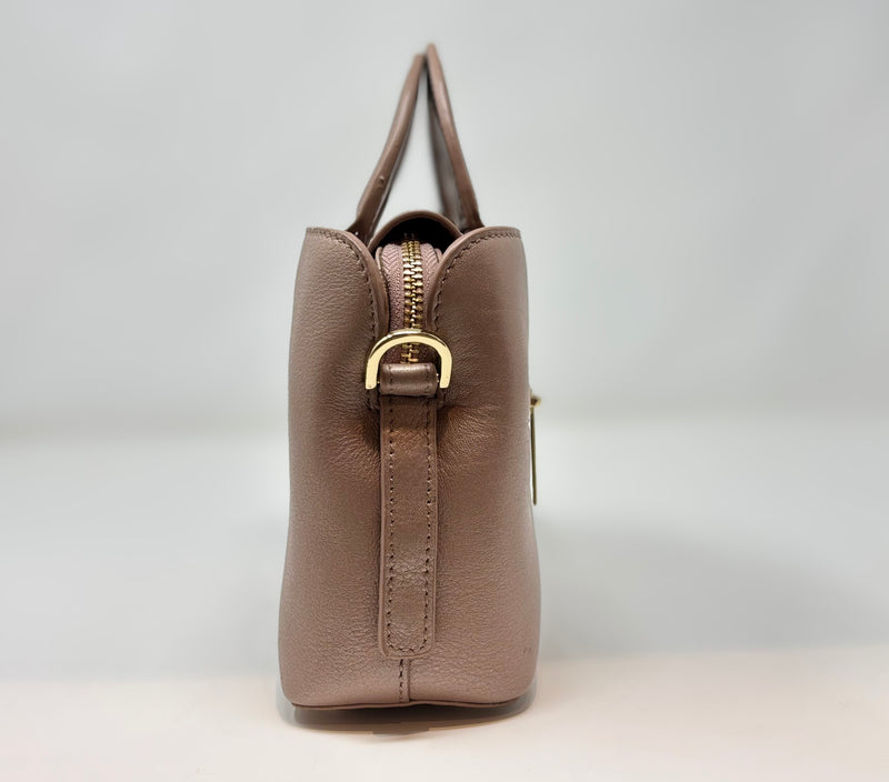 Leather Handbag Clarence, 2 in 1, Pink Blush