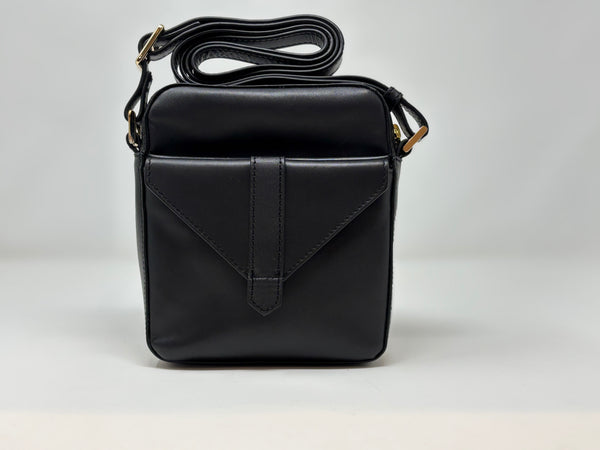Petit sac en cuir véritable avec section pour carte RFID, Noir, Nadine