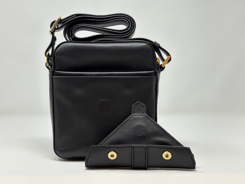 Petit sac en cuir véritable avec section pour carte RFID, Noir, Nadine