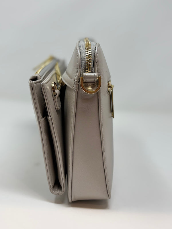 Petit Sac bandouillère 2 en 1 avec porte carte détachable en Cuir Pearl , Kennedi
