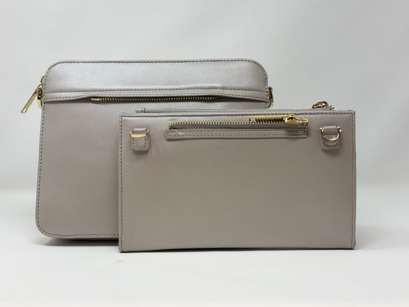 Petit Sac bandouillère 2 en 1 avec porte carte détachable en Cuir Pearl , Kennedi