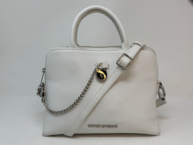 Beige Leather Handbag, Miranda