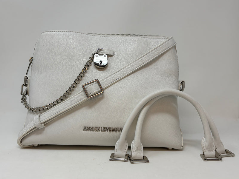 Beige Leather Handbag, Miranda
