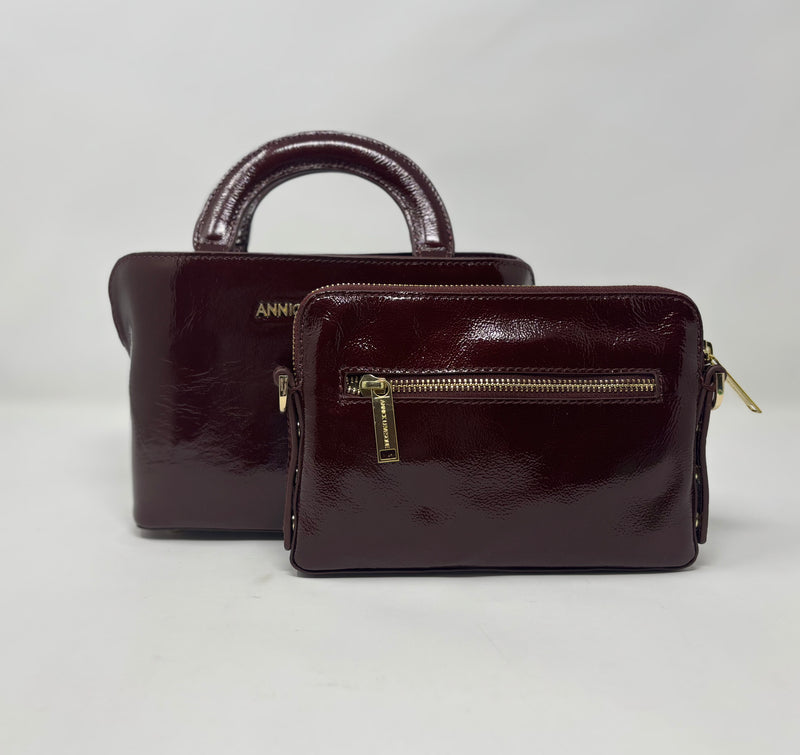 Leather Green Handbag 2 in, Clarence Medium