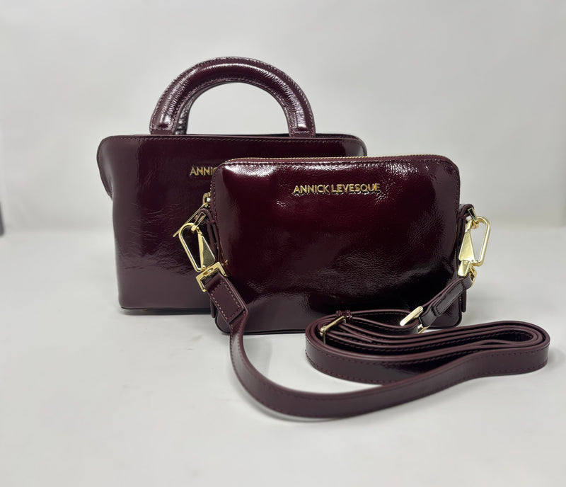Leather Green Handbag 2 in, Clarence Medium