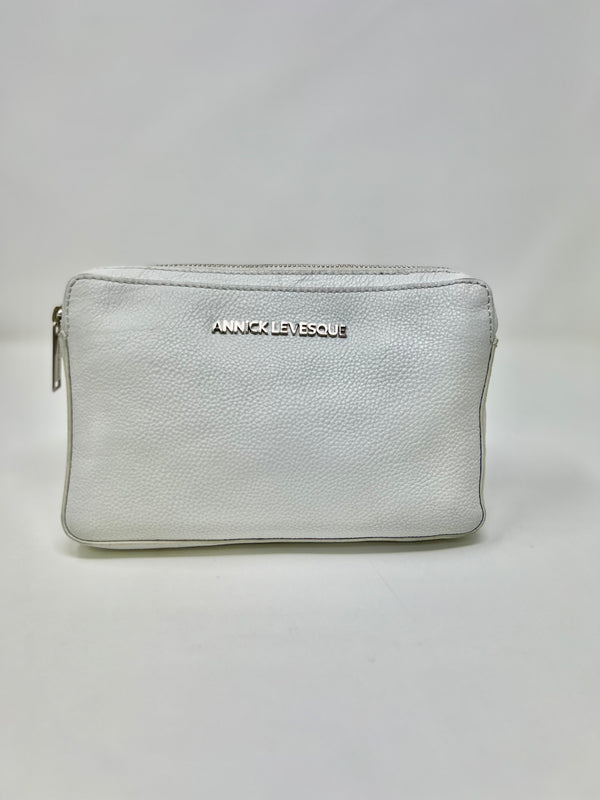 Small Leather Crossbody Bag, Beige, Annie 