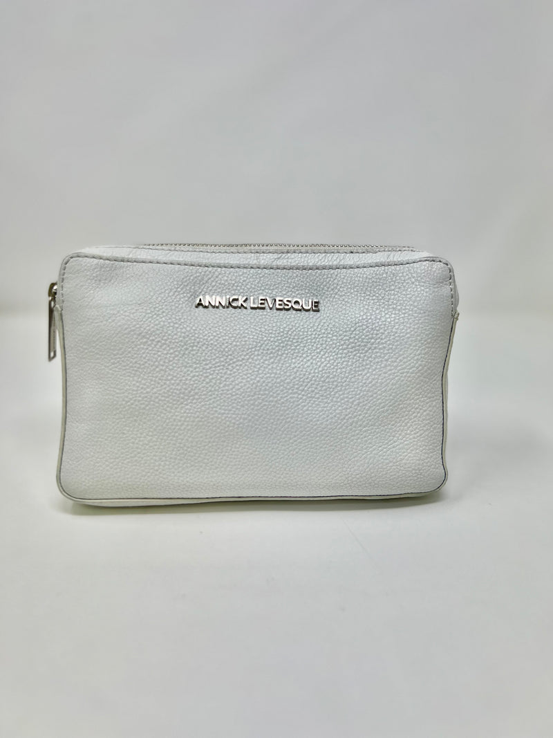 Small Leather Crossbody Bag, Beige, Annie 
