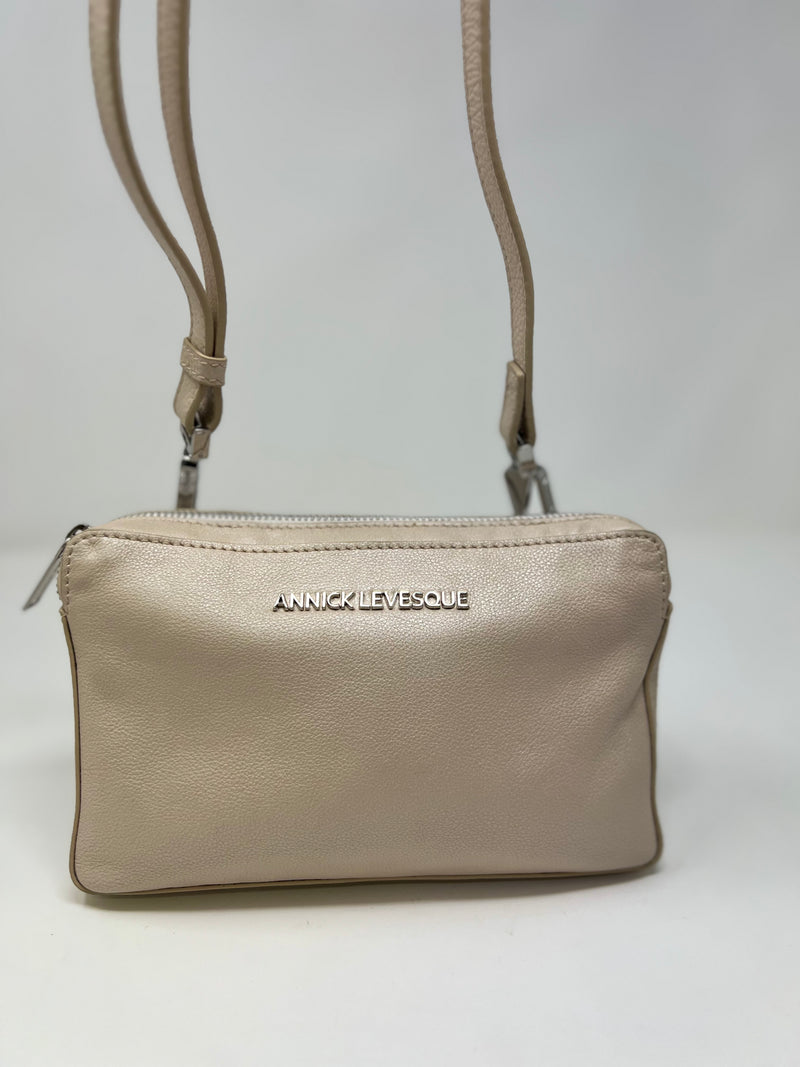 Petit sac bandoulière en Cuir Annie, Champagne