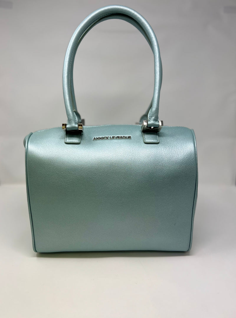 Handbag in Blue Navy Genuine Leather, Mona Medium