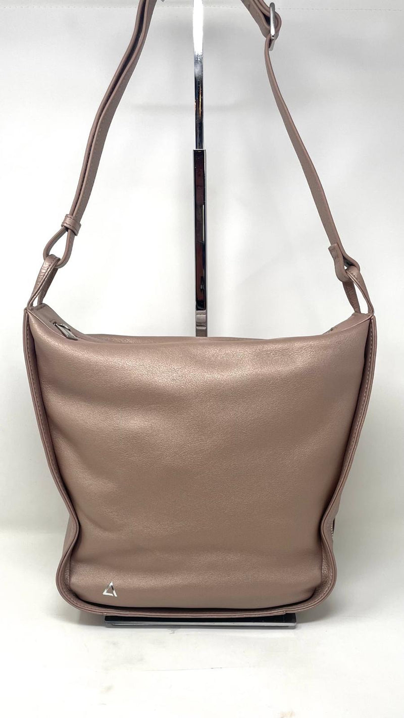 sac à main souple en bandoulière, rose platine, Julie