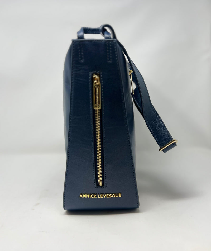 sac à main souple en bandoulière, Bleu marine, Julie