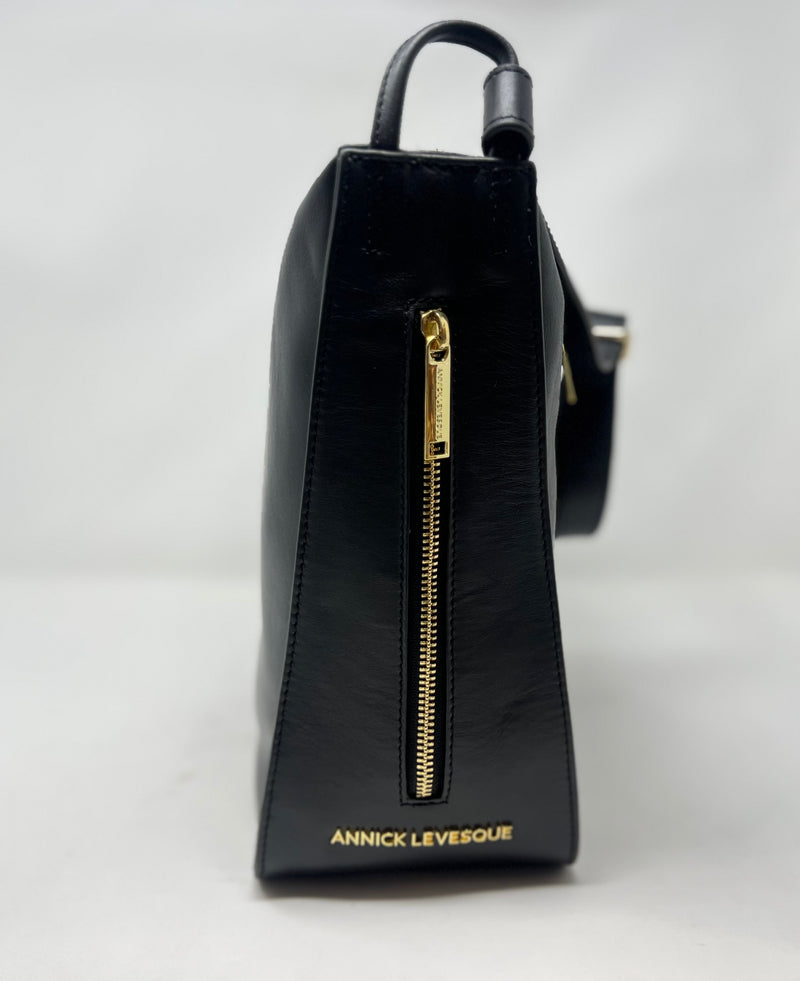 sac à main souple en bandoulière, Noir, Julie