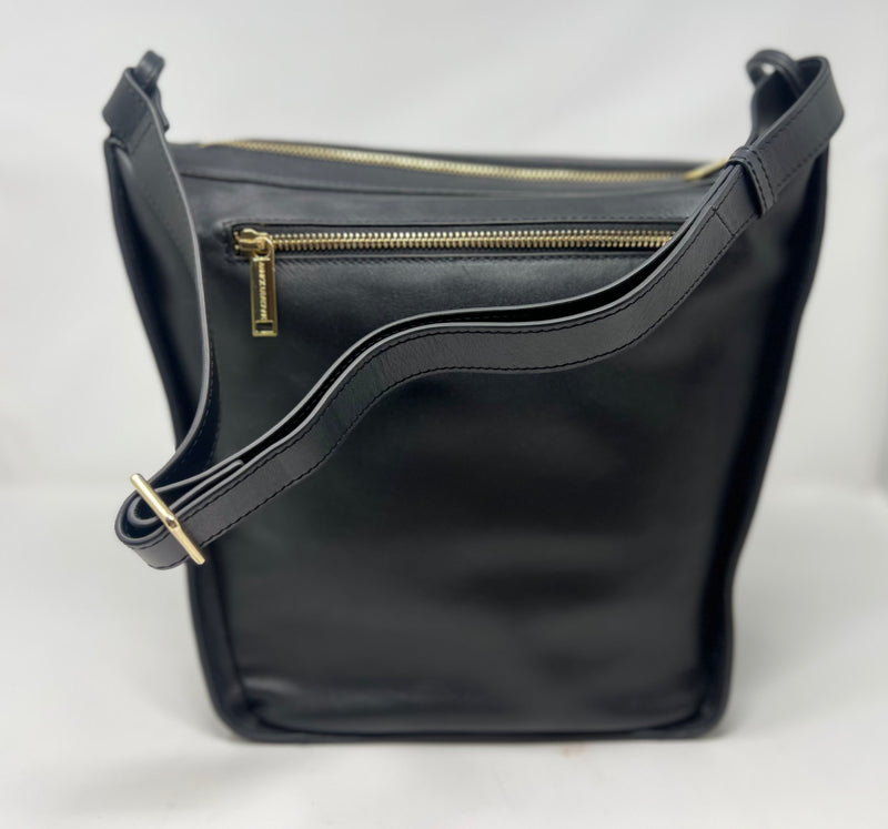 sac à main souple en bandoulière, Noir, Julie