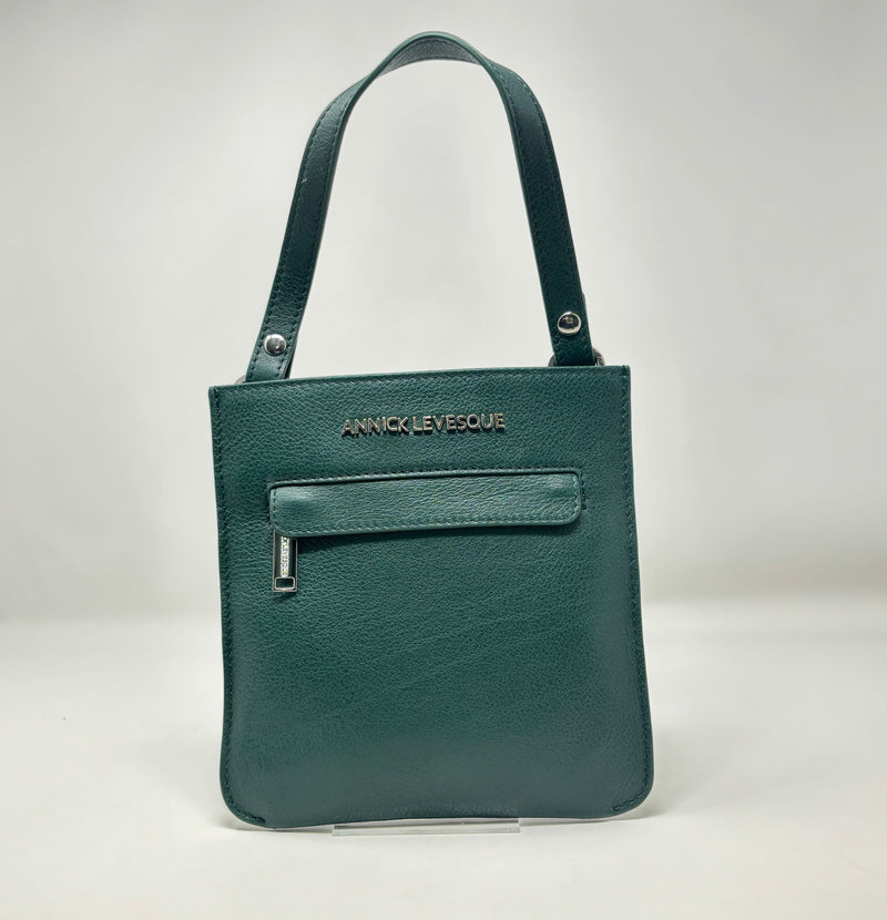 Green Genuine Leather Handbag, Lina
