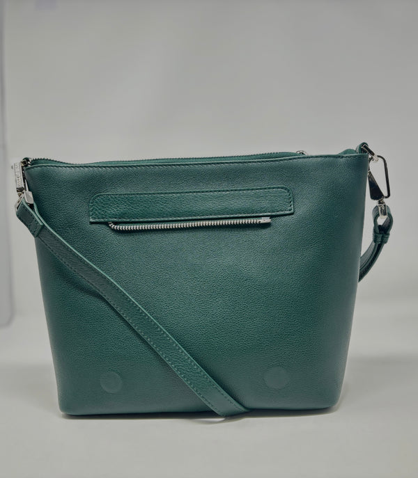 Green Genuine Leather Handbag, Lina