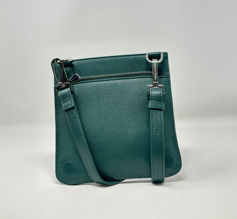 Green Genuine Leather Handbag, Lina