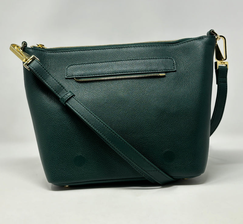 Green Genuine Leather Handbag, Lina