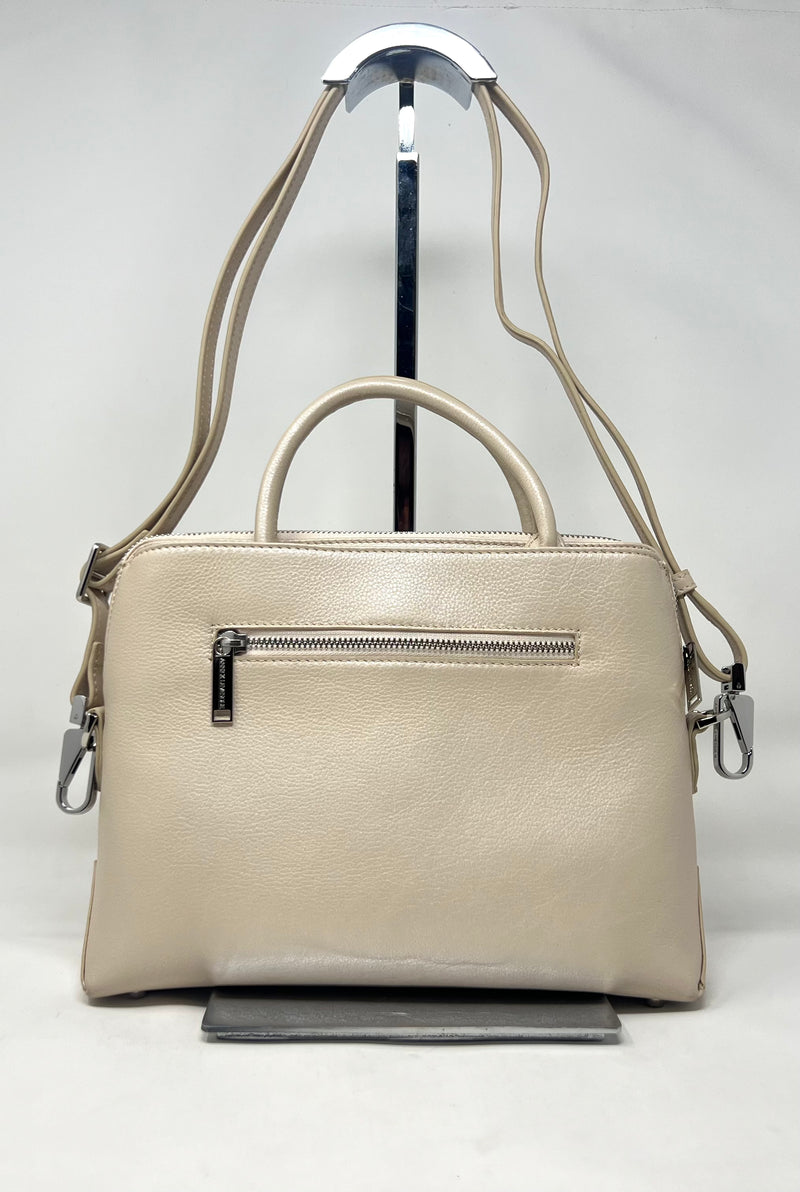 Beige Leather Handbag, Miranda