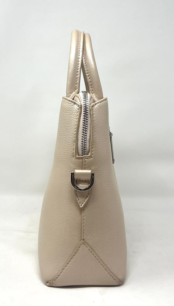 Beige Leather Handbag, Miranda