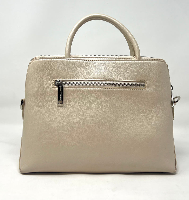 Beige Leather Handbag, Miranda