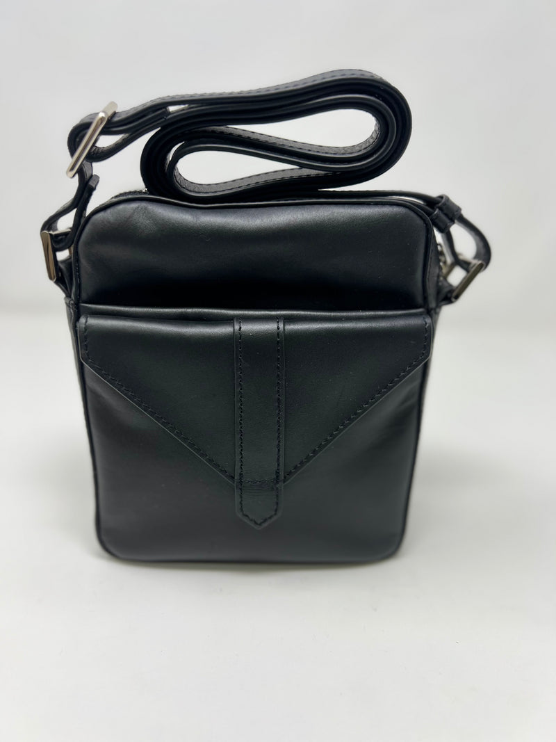 Petit sac en cuir véritable avec section pour carte RFID, Noir, Nadine