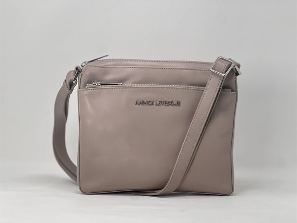 Sac à main de style sac à bandoulière "Crossbody", Sacoche Gisele petit Taupe