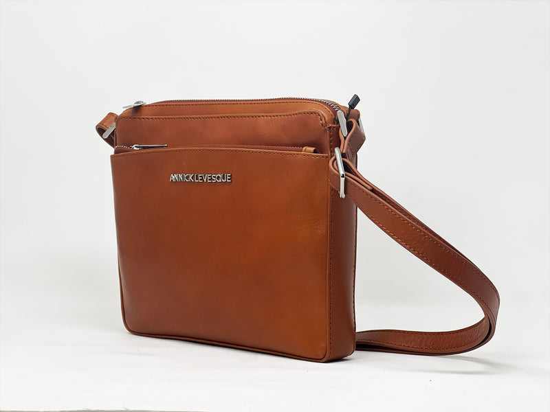 Sac à main de style sac à bandoulière "Crossbody", Sacoche Gisele petit Cognac