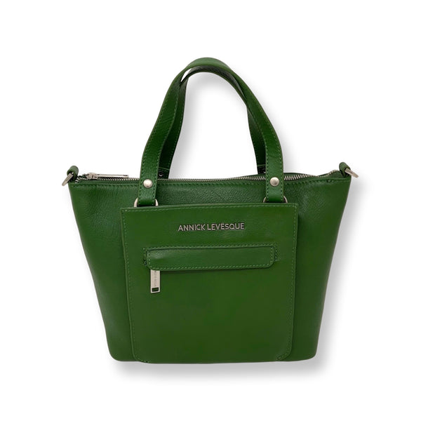 Green Genuine Leather Handbag, Lina