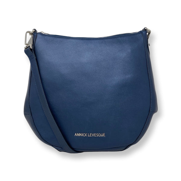 Navy Blue Leather Handbag, Crossbody Bag, Isabelle