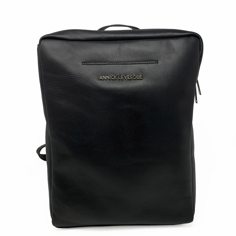 Backpack in leather, Martine Style, Black