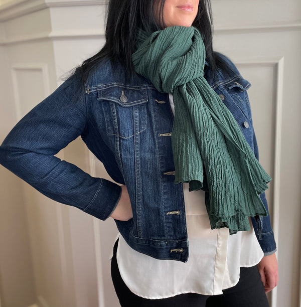 Long green scarf for women
