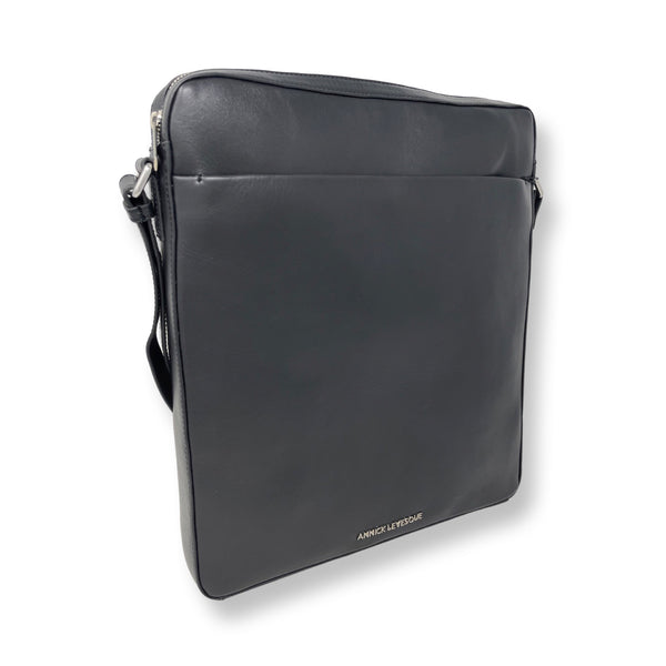 Leather Laptop Bag Malka, Black