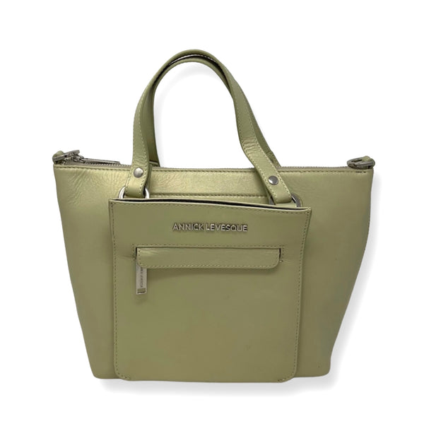 Light Green Genuine Leather Handbag, Lina