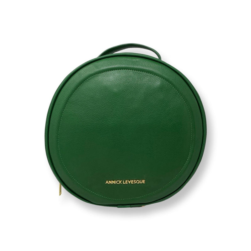 Green Leather Round Bag, Heidi 