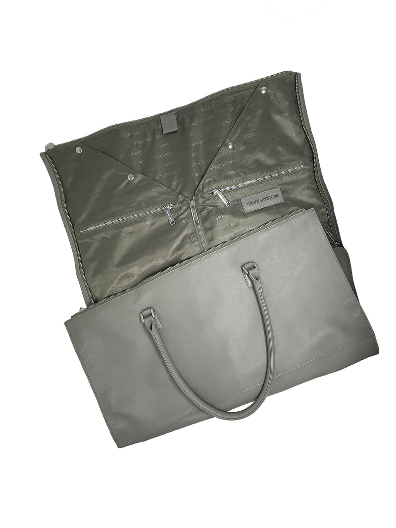 Travel Leather bag Frederick, Grey