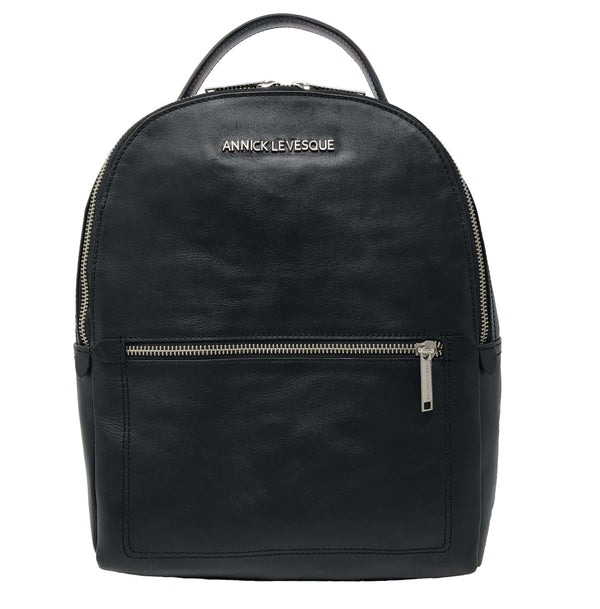 Leather Backpack Eve Style, Black